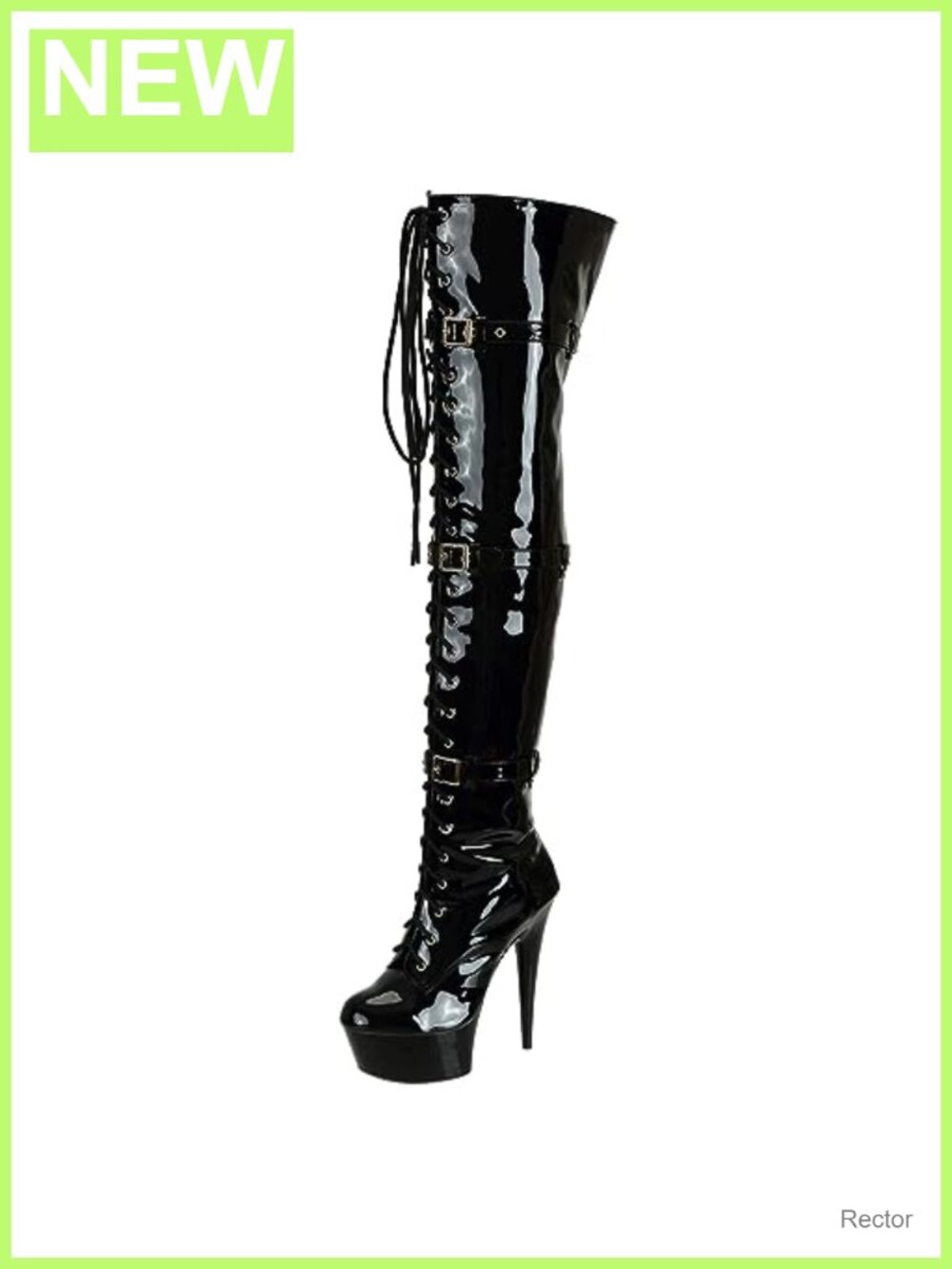 Over the Knee Thigh High Heel Boots, Adjustable Lace Up, Side Zip, Round Toe,